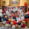 Red White Blue Double-Stuffed Balloon Arch Kit – Navy, Dark Red, Matte White & Metallic Gold
